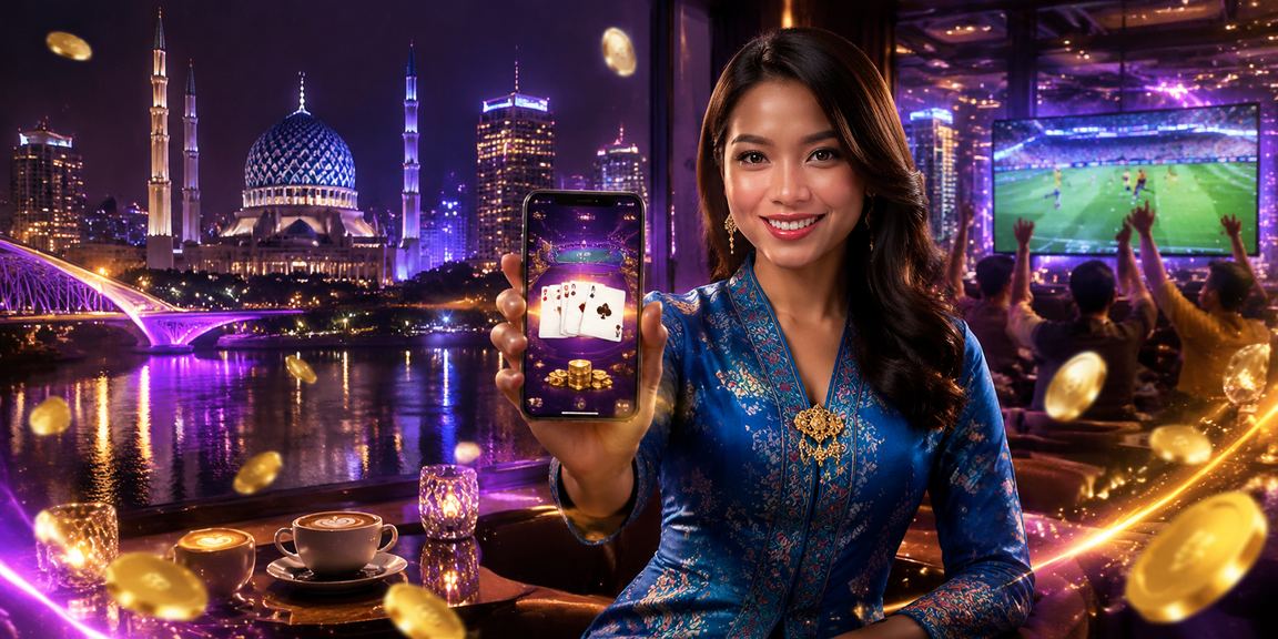 Suasana permainan blackjack moden di Selangor dengan pemain memakai baju kurung